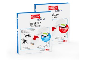 Verpackungen des Produktes mosquito by heat it Insekten-Stichheiler